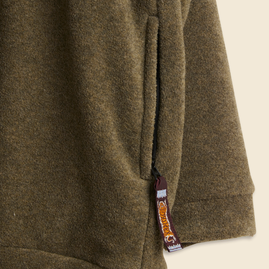 Reverse Fleece BIG High Neck SWT - Khaki - Kapital - STAG Provisions - W - Tops - L/S Fleece