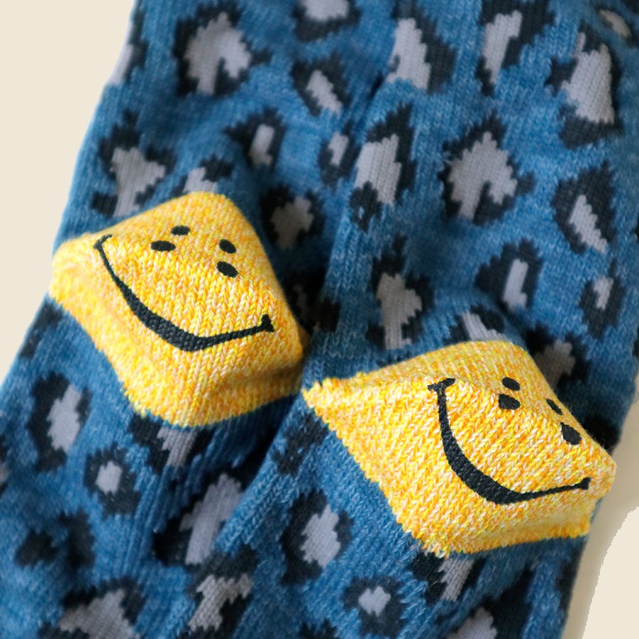 84 Yarns RAINBOWY HAPPY HEEL Leopard Socks - Blue - Kapital - STAG Provisions - W - Accessories - Socks