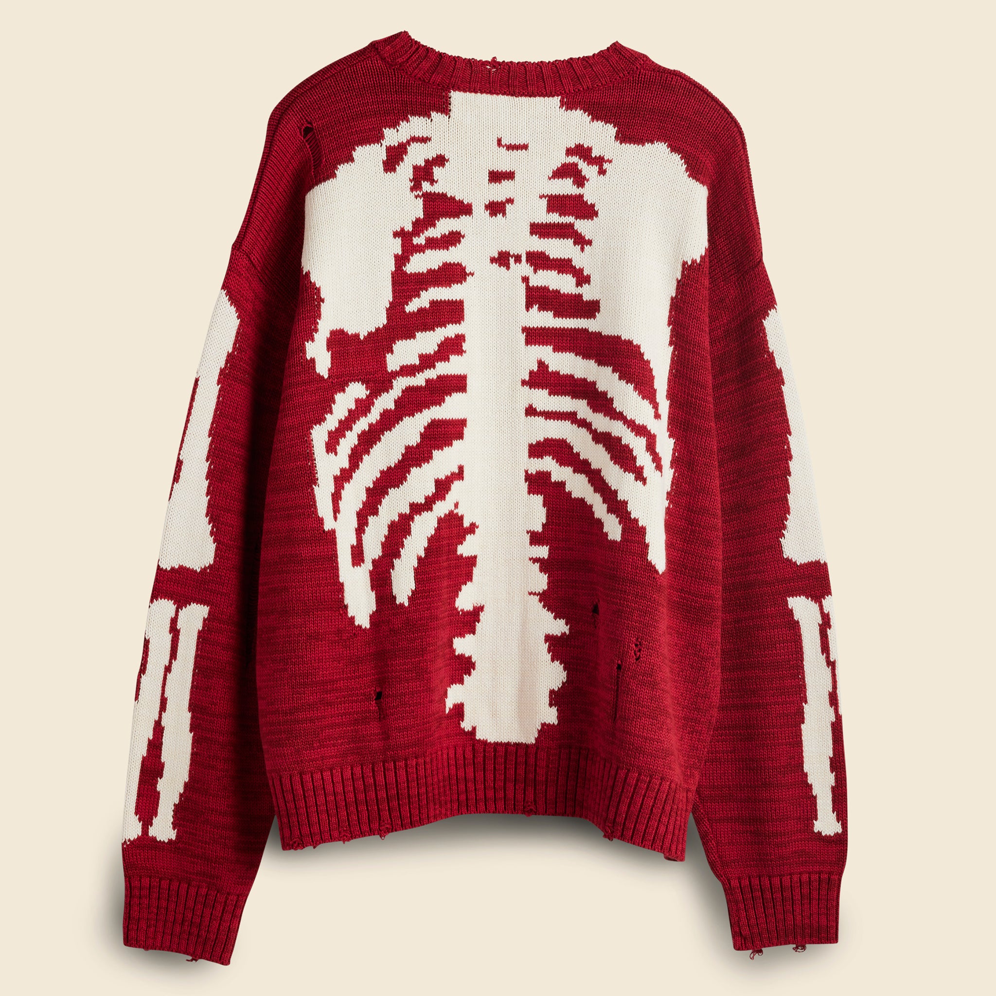 
                          Kountry Cotton Knit Bone Crew Sweater - Red - Kapital - STAG Provisions - W - Tops - Sweater
                        