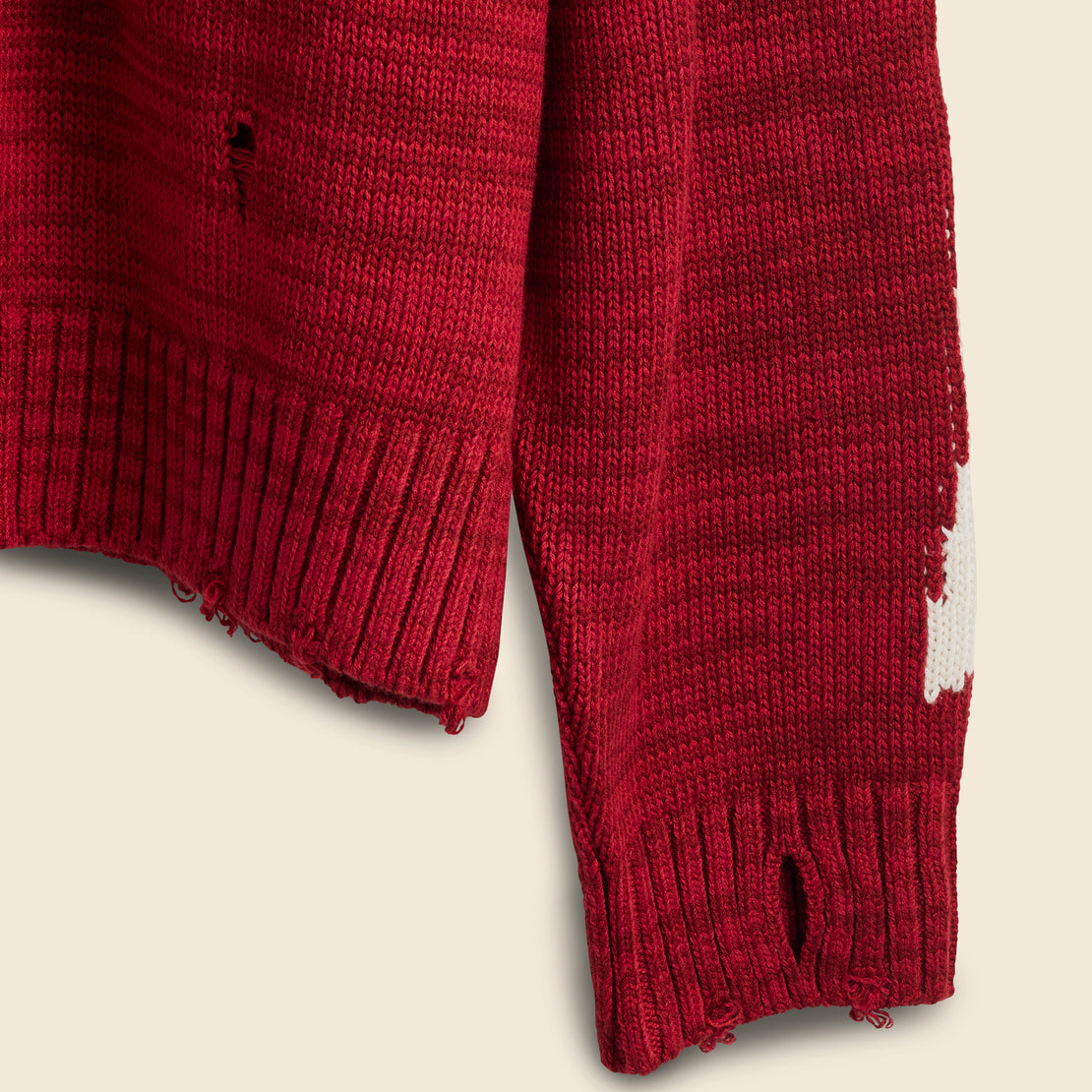 Kountry Cotton Knit Bone Crew Sweater - Red - Kapital - STAG Provisions - W - Tops - Sweater