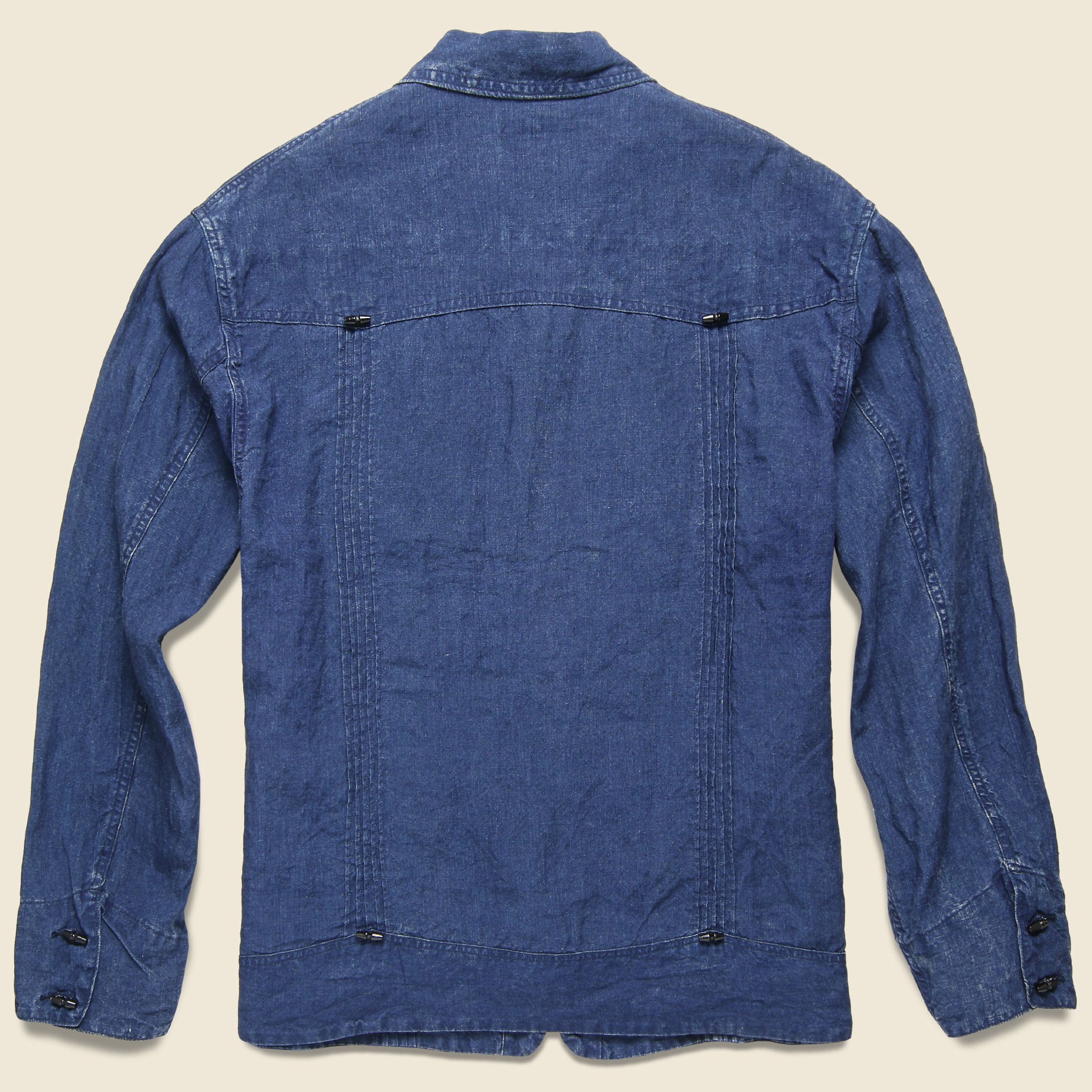 
                          Linen Cuba Shirt Jacket - Indigo - Kapital - STAG Provisions - Outerwear - Shirt Jacket
                        