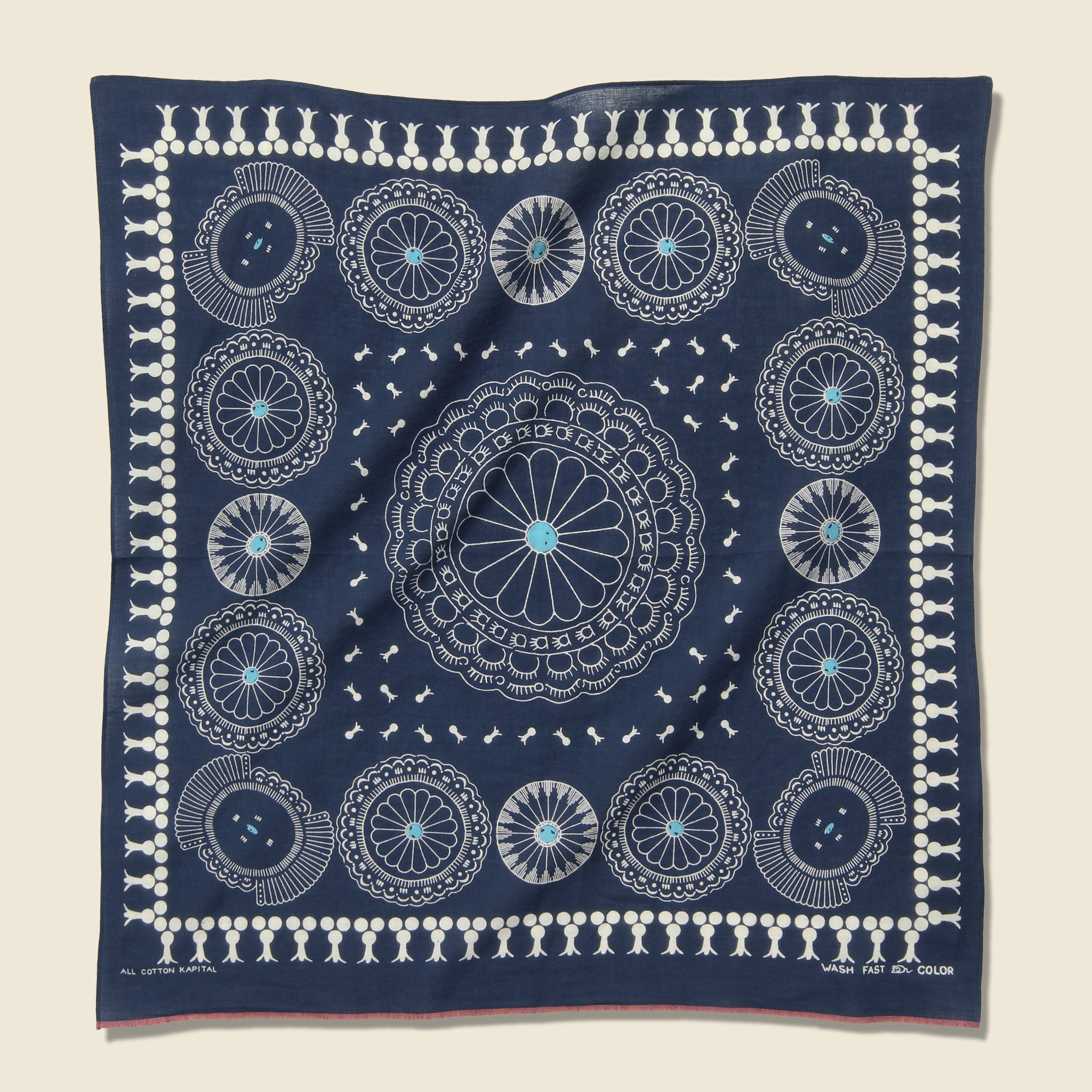 Fastcolor Selvedge Concho Bandana - Navy - Kapital - STAG Provisions - Accessories - Bandanas