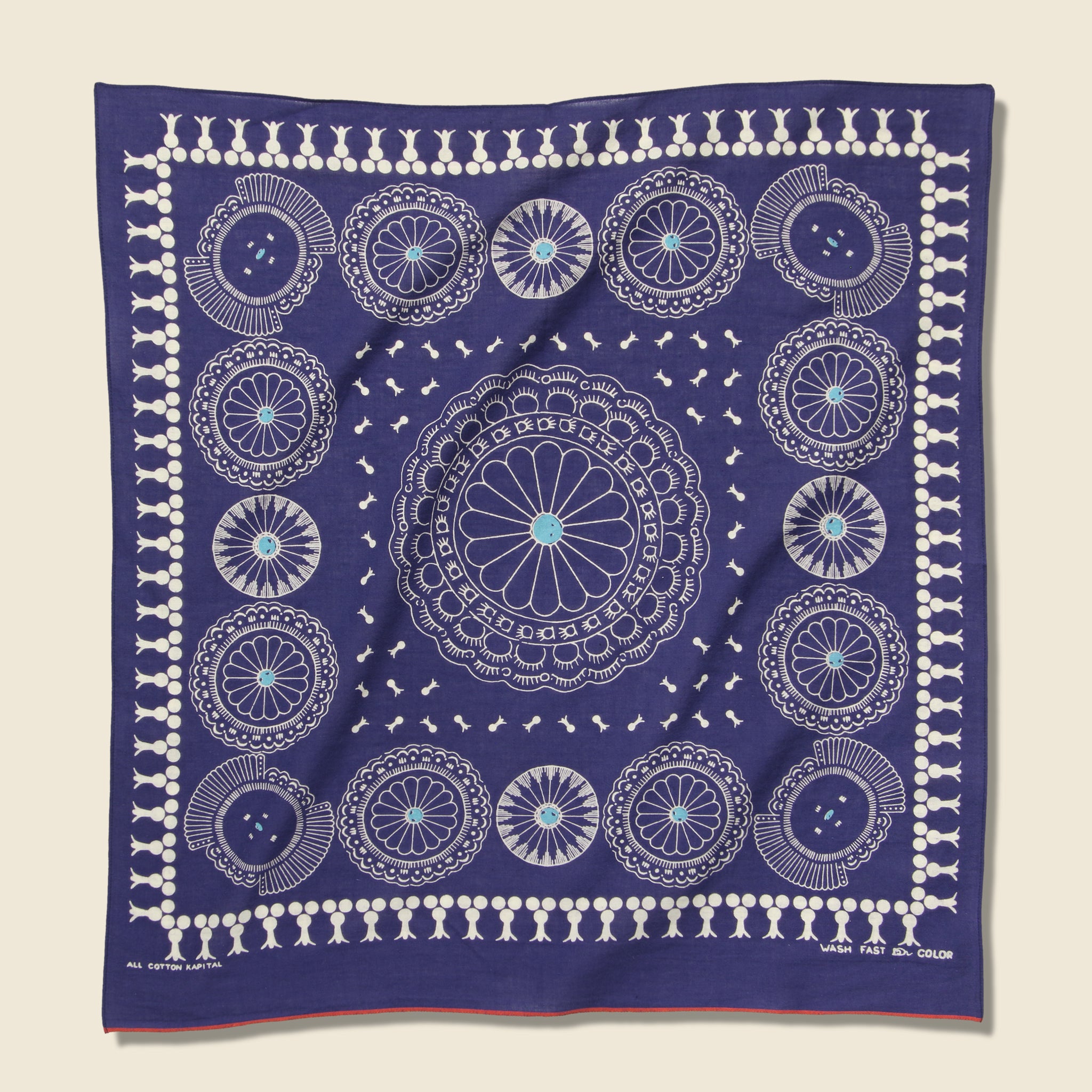 Fastcolor Selvedge Concho Bandana - Purple - Kapital - STAG Provisions - Accessories - Bandanas