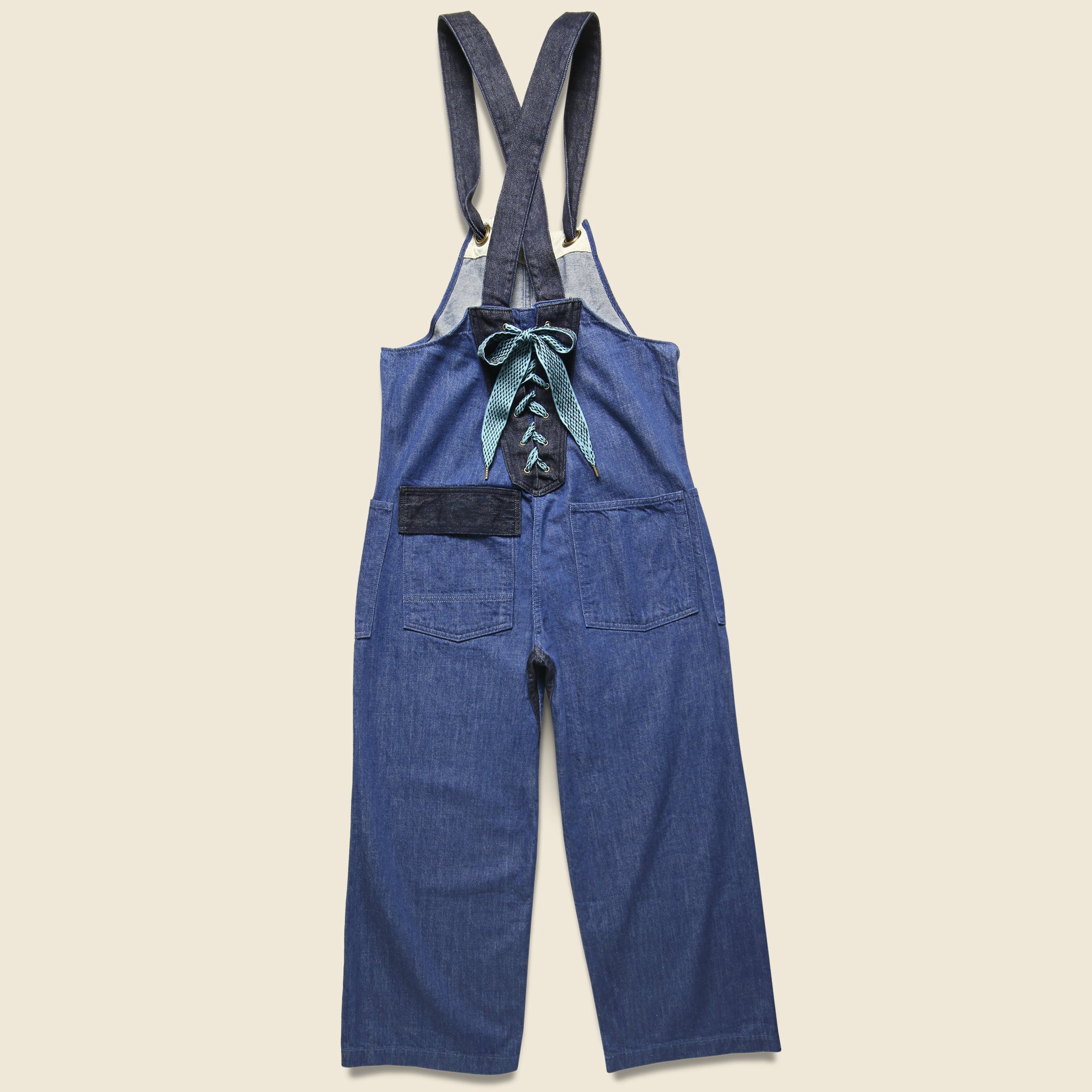 
                          11.5oz Denim Lace-up Lobster Man Slopette Overalls - Indigo - Kapital - STAG Provisions - W - Onepiece - Overalls
                        