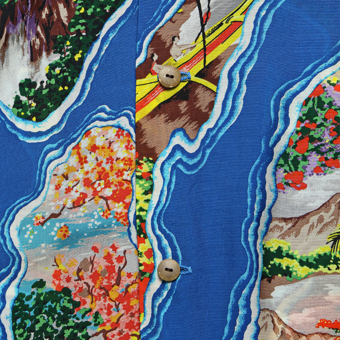 Pacific-Atlantic Aloha Shirt - Blue - Kapital - STAG Provisions - Tops - S/S Woven - Other Pattern
