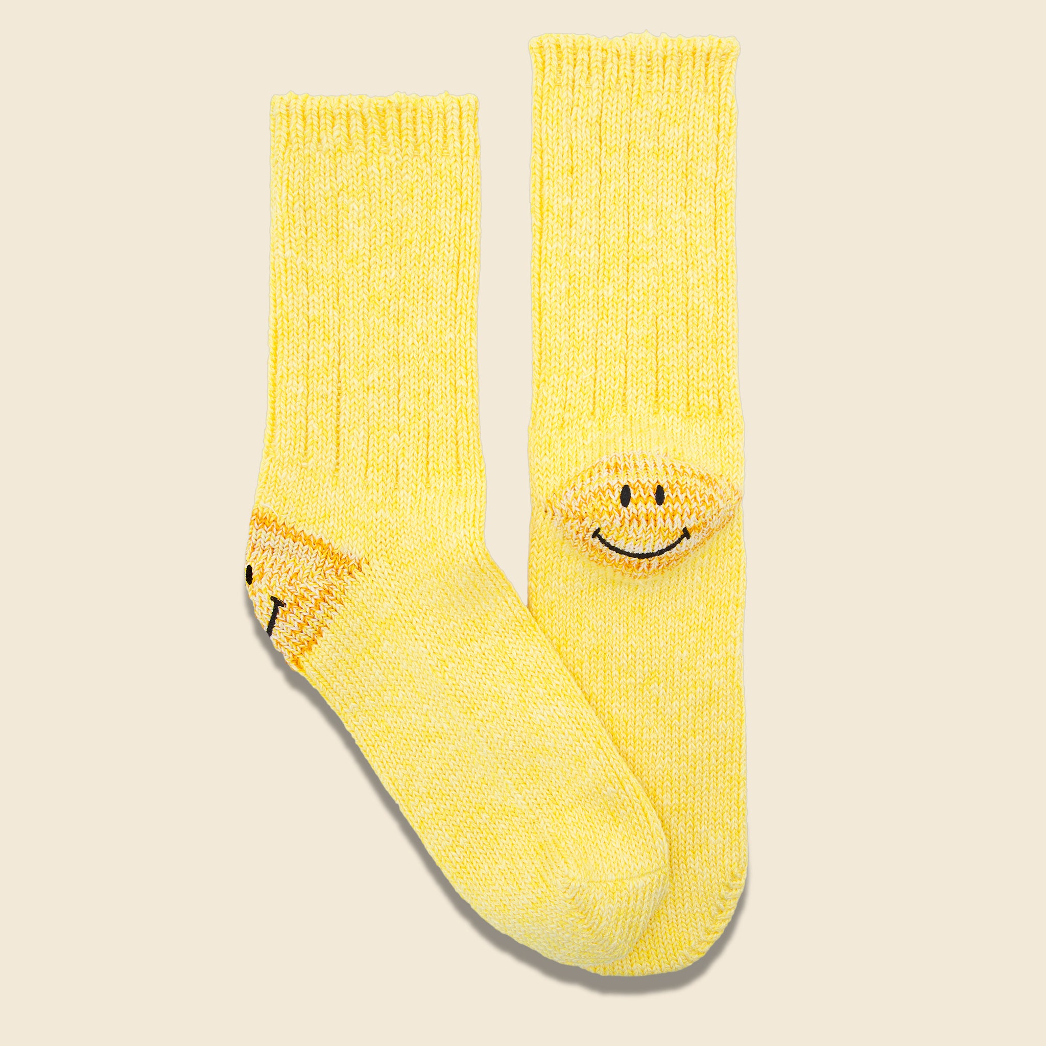 
                          56 Yarns Rib Heel Smile Socks - Yellow - Kapital - STAG Provisions - W - Accessories - Socks
                        