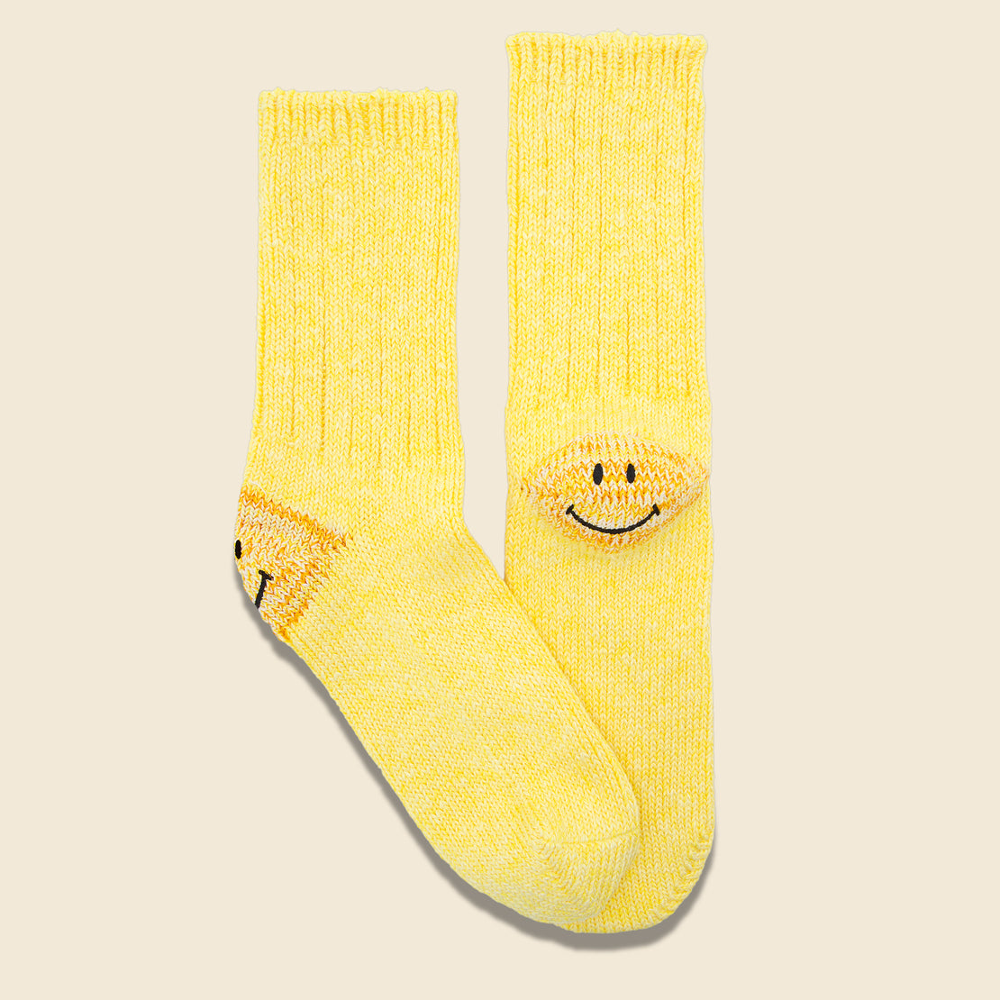 56 Yarns Rib Heel Smile Socks - Yellow - Kapital - STAG Provisions - W - Accessories - Socks