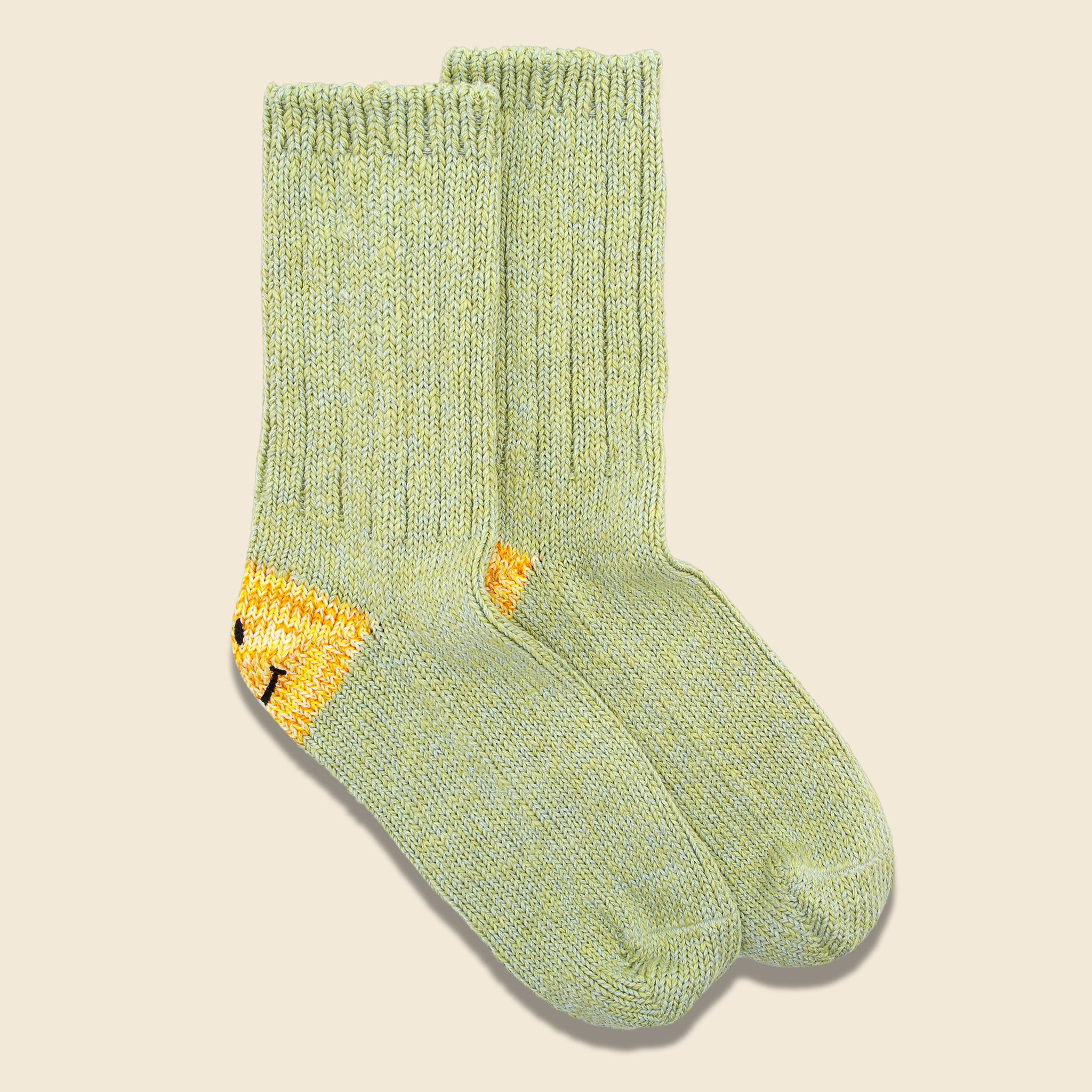 
                          56 Yarns Rib Heel Smile Socks - Green - Kapital - STAG Provisions - W - Accessories - Socks
                        