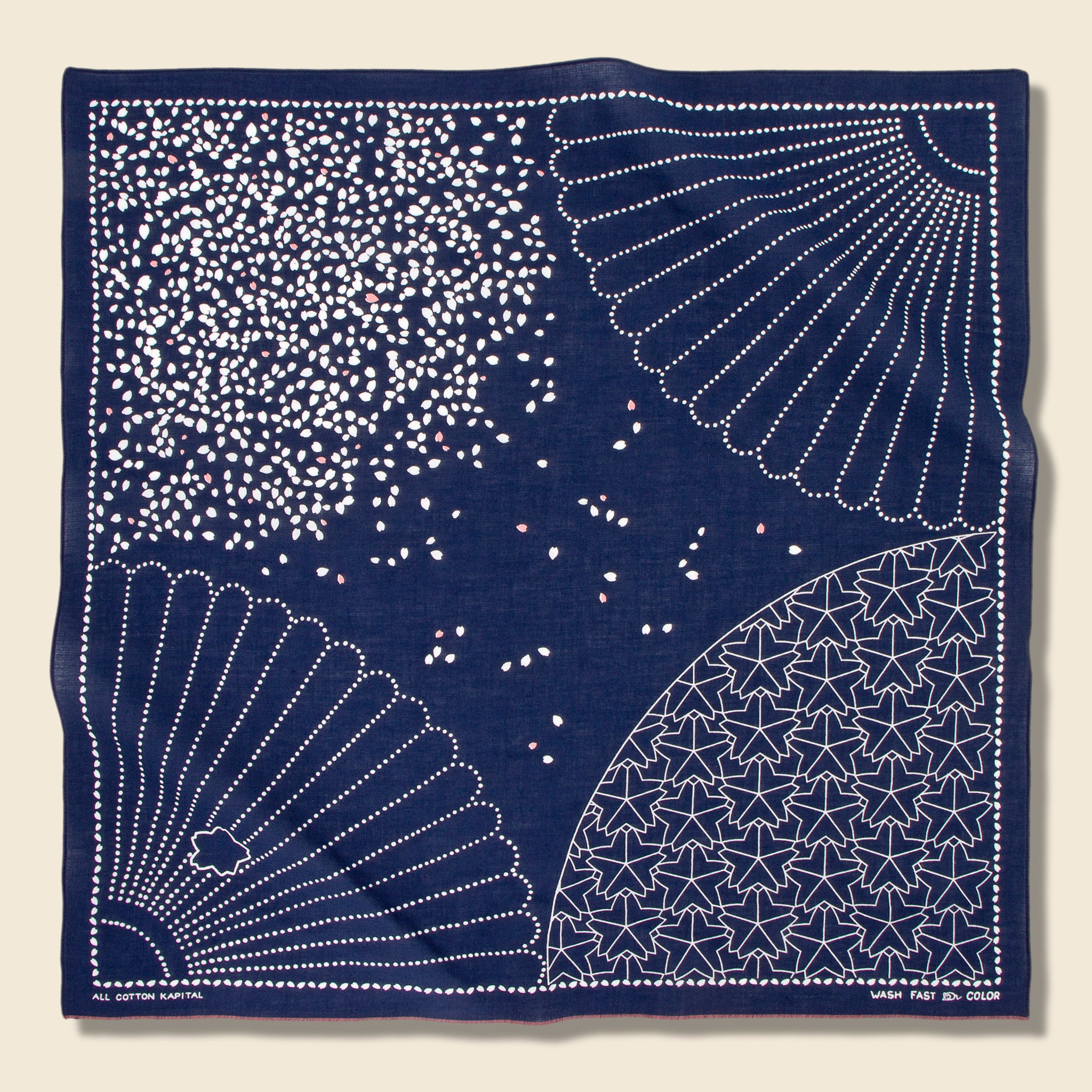Sakura Fubuki Selvedge Bandana - Navy - Kapital - STAG Provisions - Accessories - Bandanas