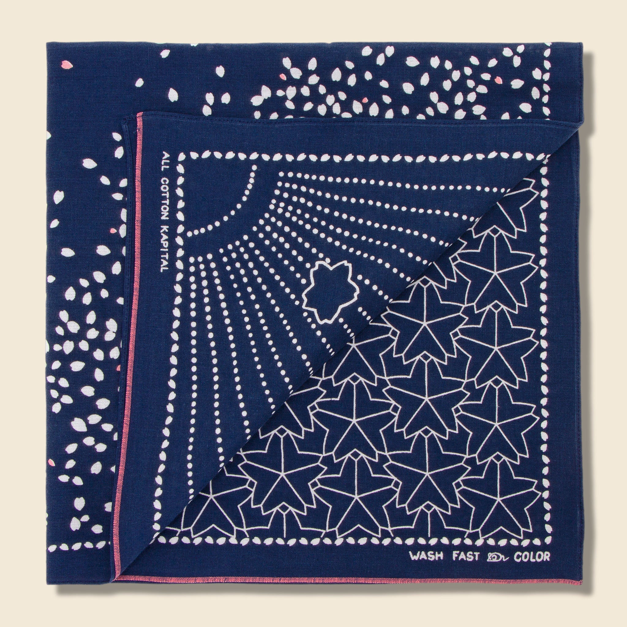 Sakura Fubuki Selvedge Bandana - Navy - Kapital - STAG Provisions - Accessories - Bandanas