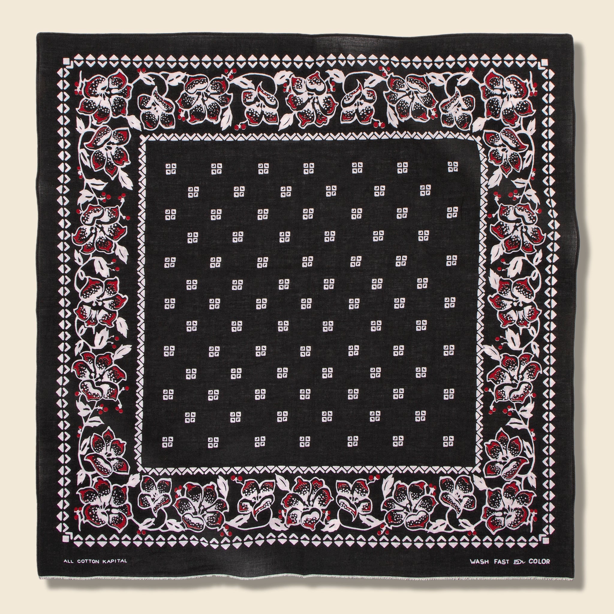 Amazon Lily Selvedge Bandana - Black - Kapital - STAG Provisions - Accessories - Bandanas