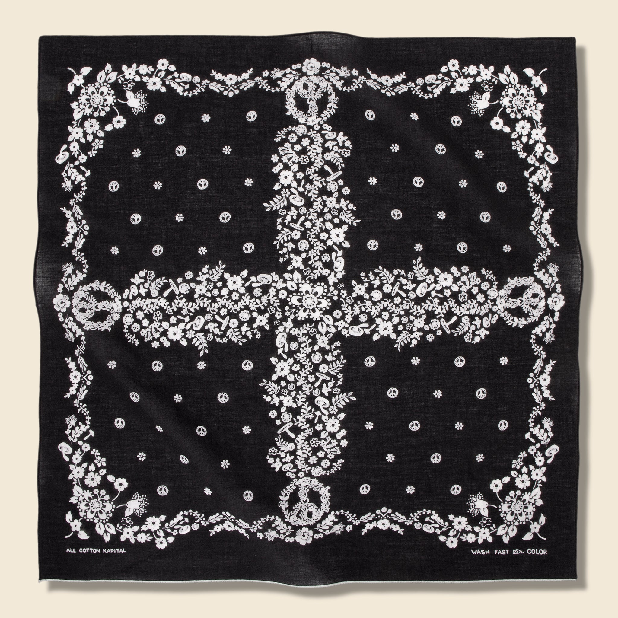 Hippie Selvedge Bandana - Black - Kapital - STAG Provisions - Accessories - Bandanas