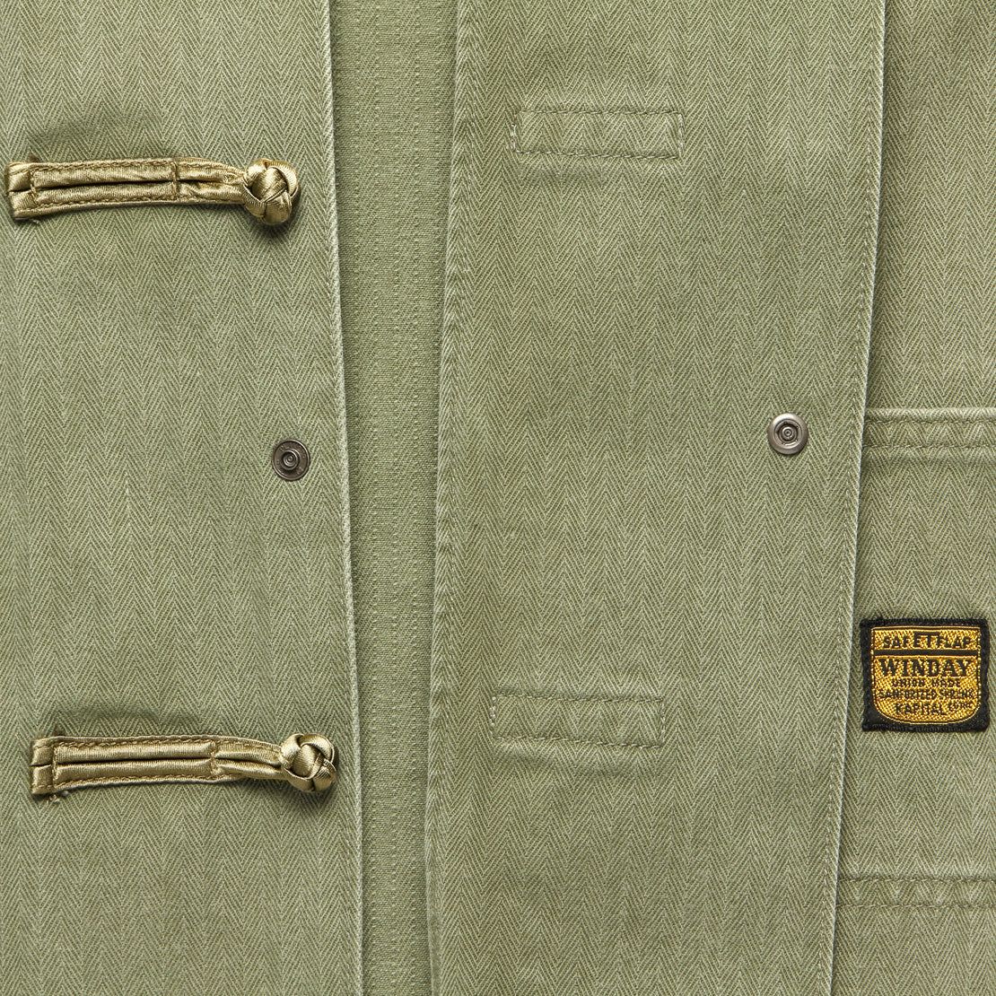 Herringbone Cotton KUNG FU Coverall Jacket - Khaki - Kapital - STAG Provisions - Outerwear - Coat / Jacket