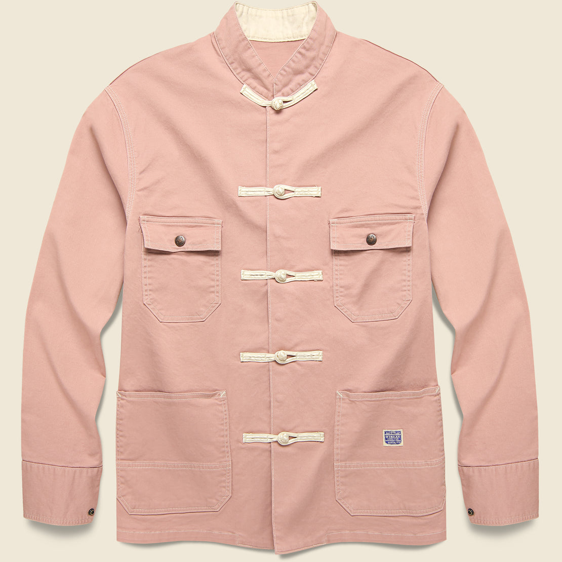 Kapital Stretch Chino Kung Fu Coverall Jacket - Pink/Beige