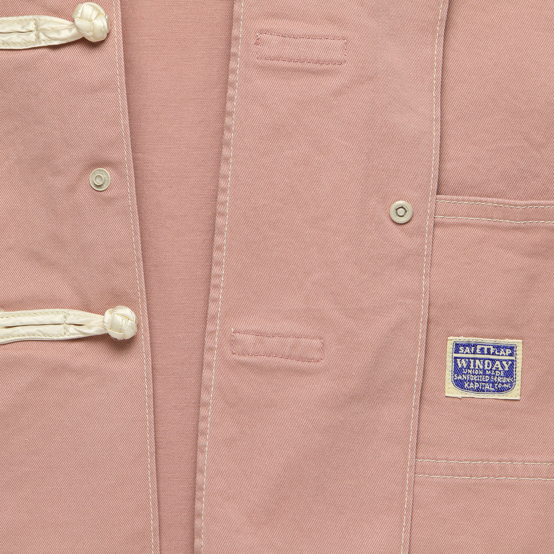 Stretch Chino Kung Fu Coverall Jacket - Pink/Beige
