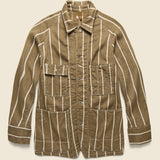 Linen Phillies Stripe Cactus Coverall Jacket - Brown - Kapital - STAG Provisions - Outerwear - Coat / Jacket