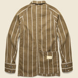 Linen Phillies Stripe Cactus Coverall Jacket - Brown - Kapital - STAG Provisions - Outerwear - Coat / Jacket