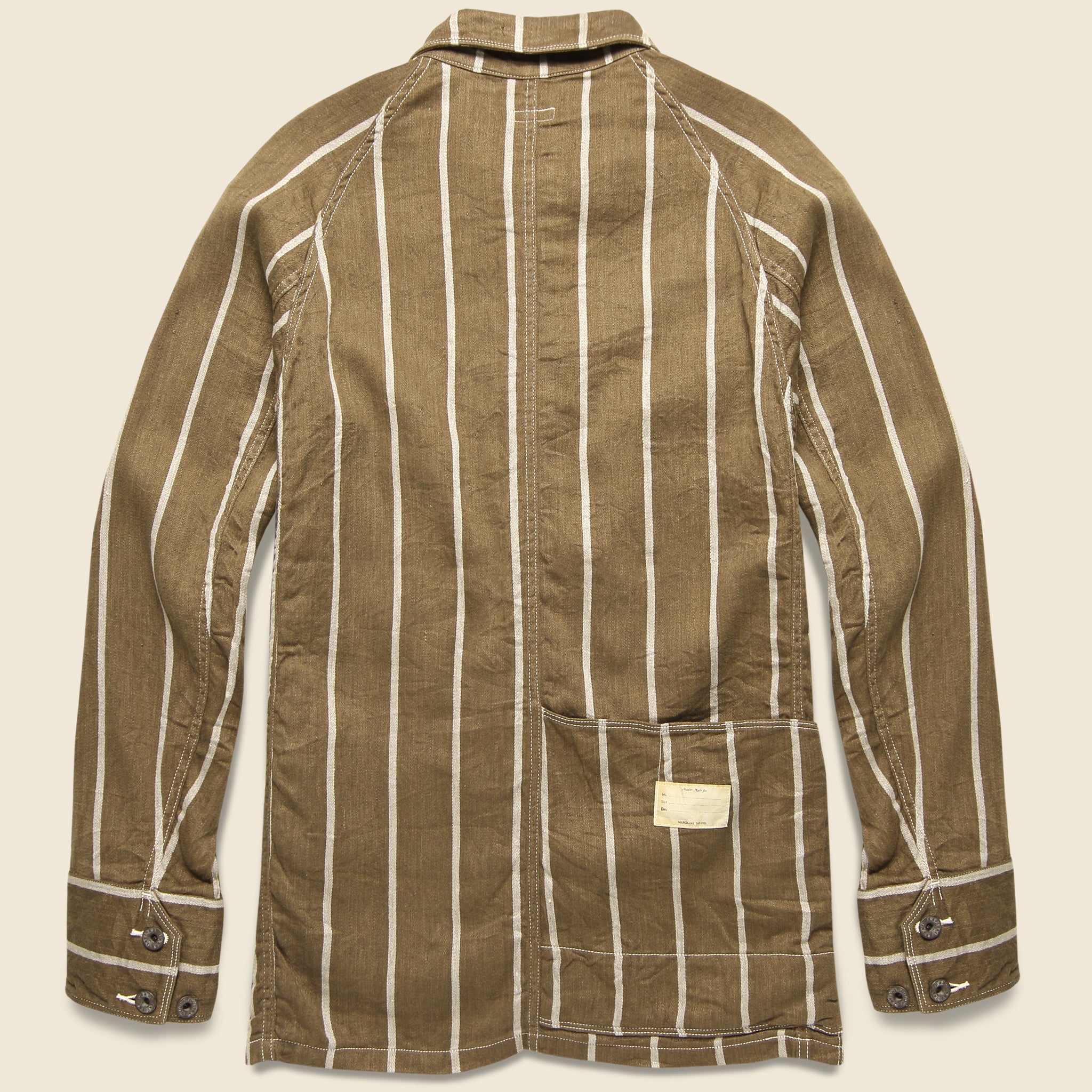 Linen Phillies Stripe Cactus Coverall Jacket - Brown - Kapital - STAG Provisions - Outerwear - Coat / Jacket
