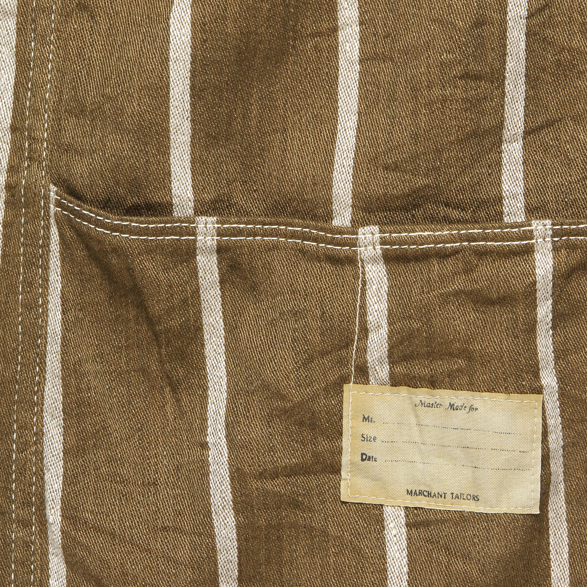 Linen Phillies Stripe Cactus Coverall Jacket - Brown - Kapital - STAG Provisions - Outerwear - Coat / Jacket