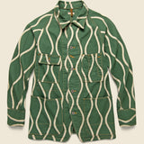 Canvas Drunken-Stripe Cactus Coverall Jacket - Green - Kapital - STAG Provisions - Outerwear - Coat / Jacket