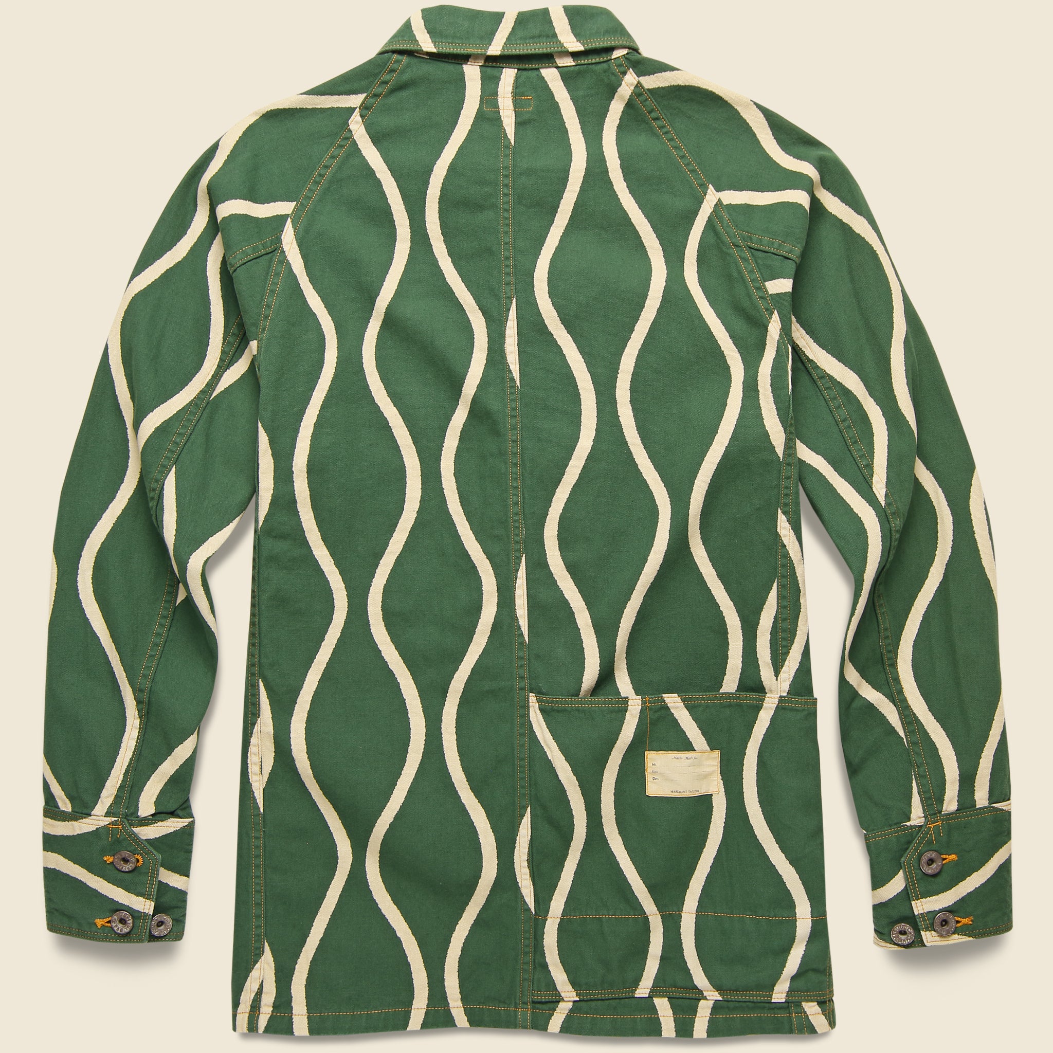 Canvas Drunken-Stripe Cactus Coverall Jacket - Green - Kapital - STAG Provisions - Outerwear - Coat / Jacket
