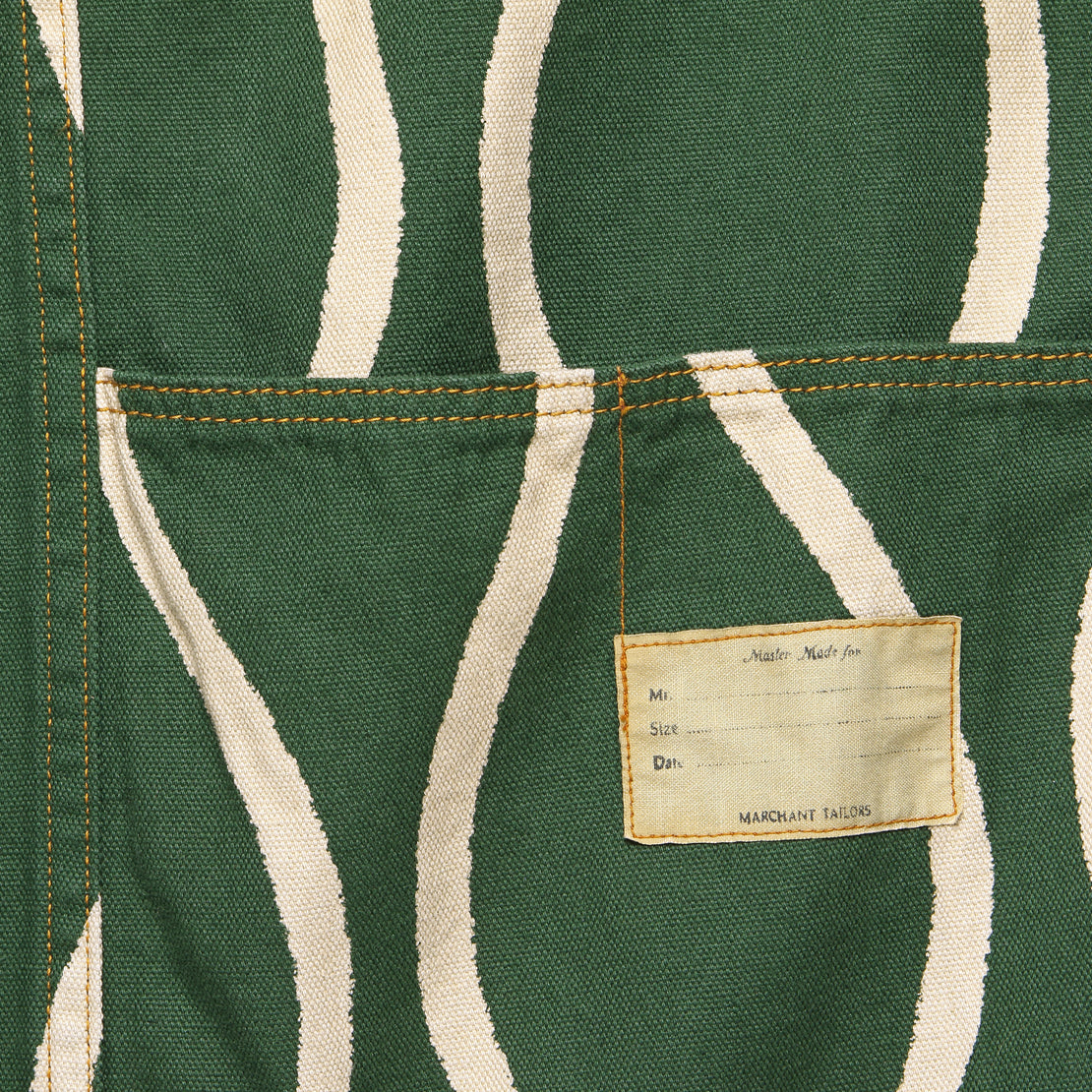 Canvas Drunken-Stripe Cactus Coverall Jacket - Green