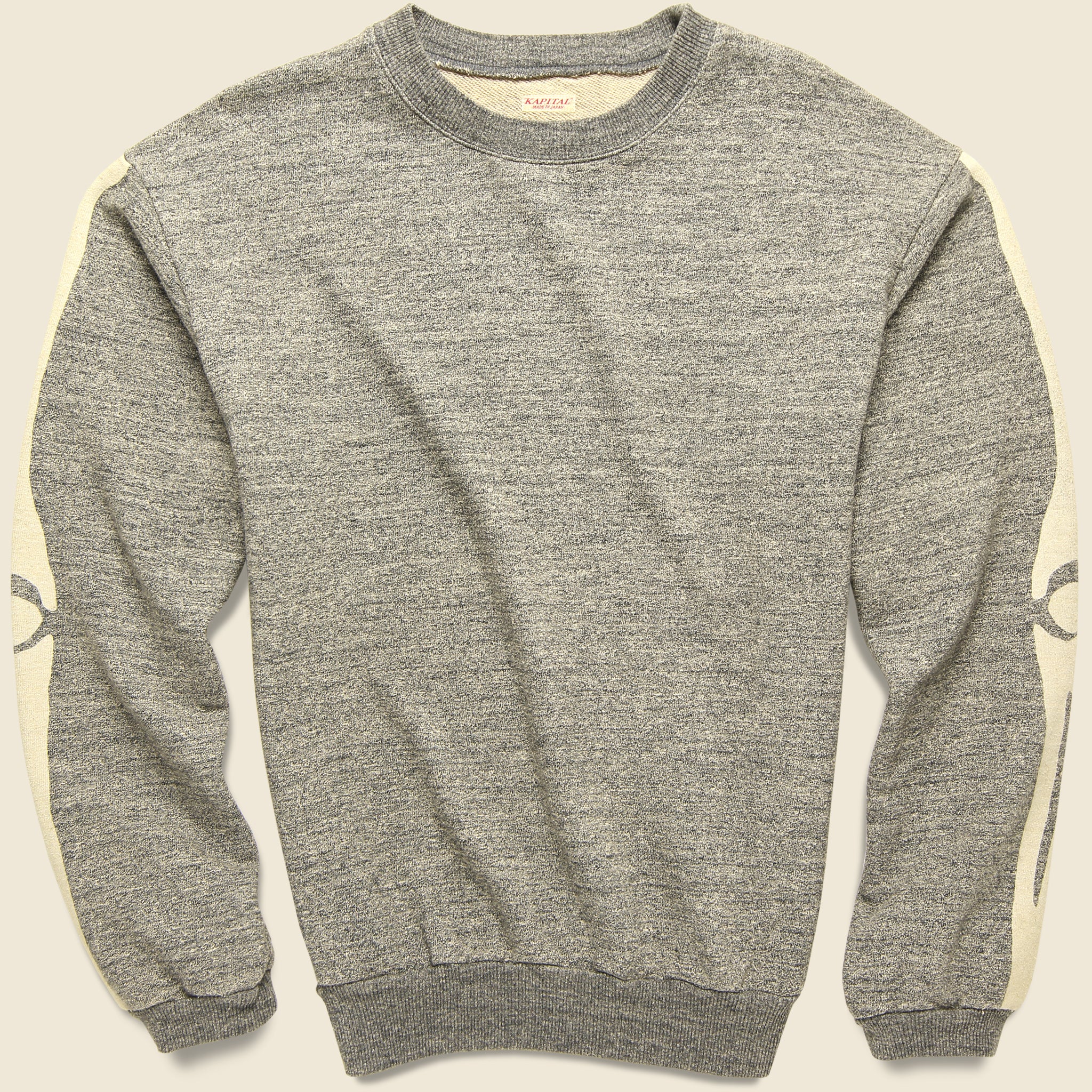 
                          Grandrelle Fleece Knit BIG Crew Bone Sweatshirt - Charcoal - Kapital - STAG Provisions - Tops - Fleece / Sweatshirt
                        