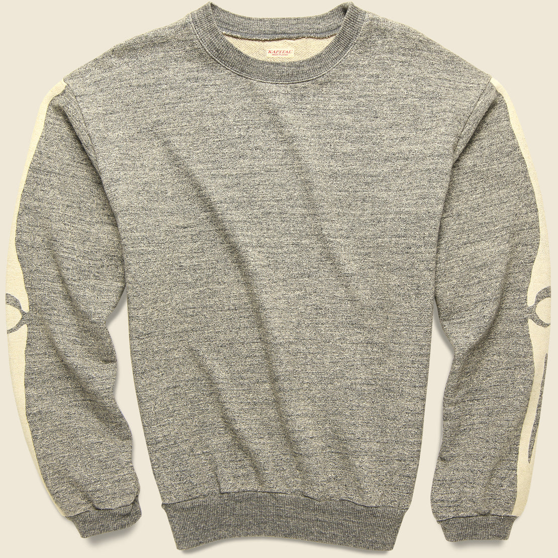 Grandrelle Fleece Knit BIG Crew Bone Sweatshirt - Charcoal - Kapital - STAG Provisions - Tops - Fleece / Sweatshirt