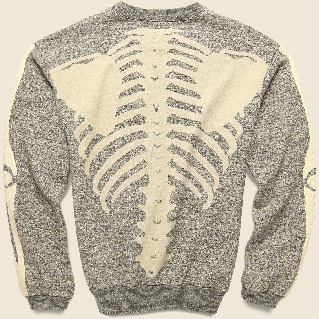 Grandrelle Fleece Knit BIG Crew Bone Sweatshirt - Charcoal - Kapital - STAG Provisions - Tops - Fleece / Sweatshirt