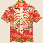 Rayon Kamehameha Aloha Shirt - Red - Kapital - STAG Provisions - Tops - S/S Knit
