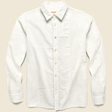 Cotton/Linen Patchwork Katmandu Shirt - White - Kapital - STAG Provisions - Tops - L/S Woven - Solid