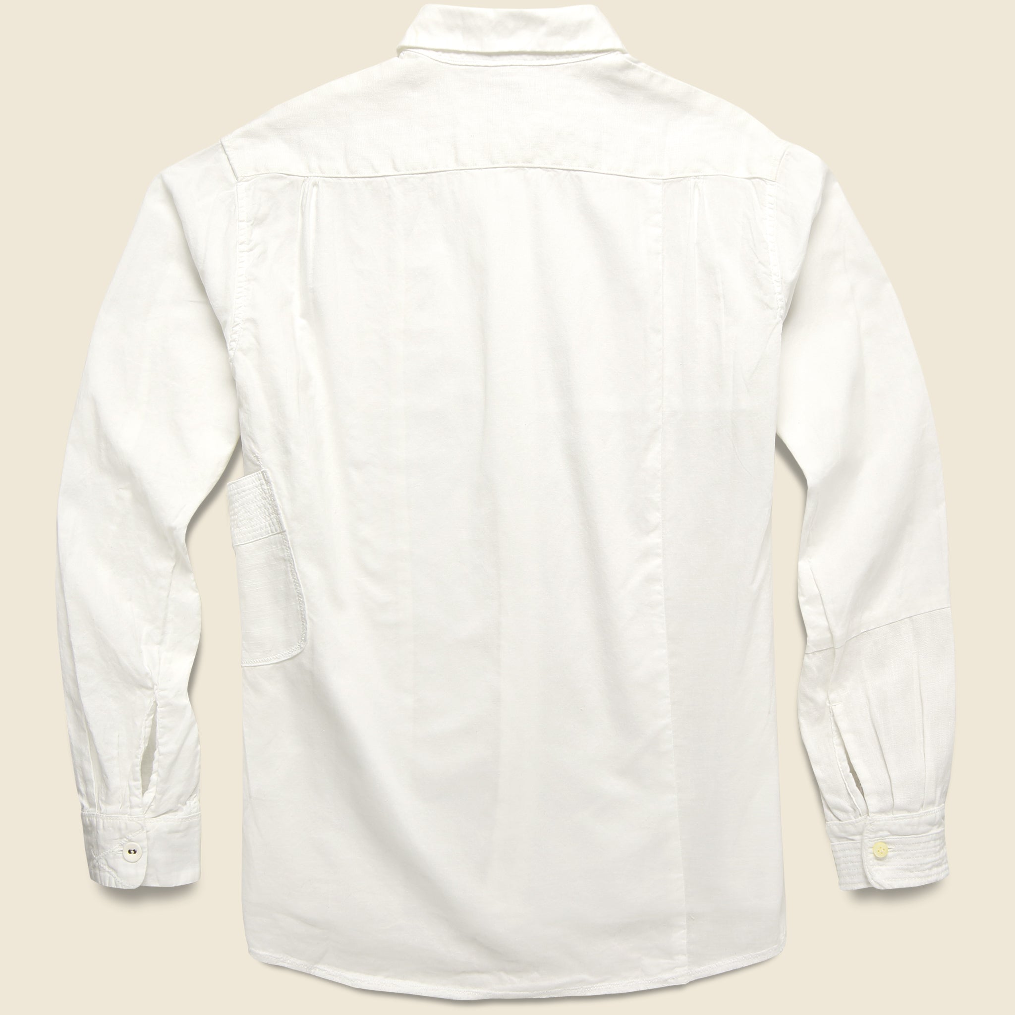 Cotton/Linen Patchwork Katmandu Shirt - White - Kapital - STAG Provisions - Tops - L/S Woven - Solid