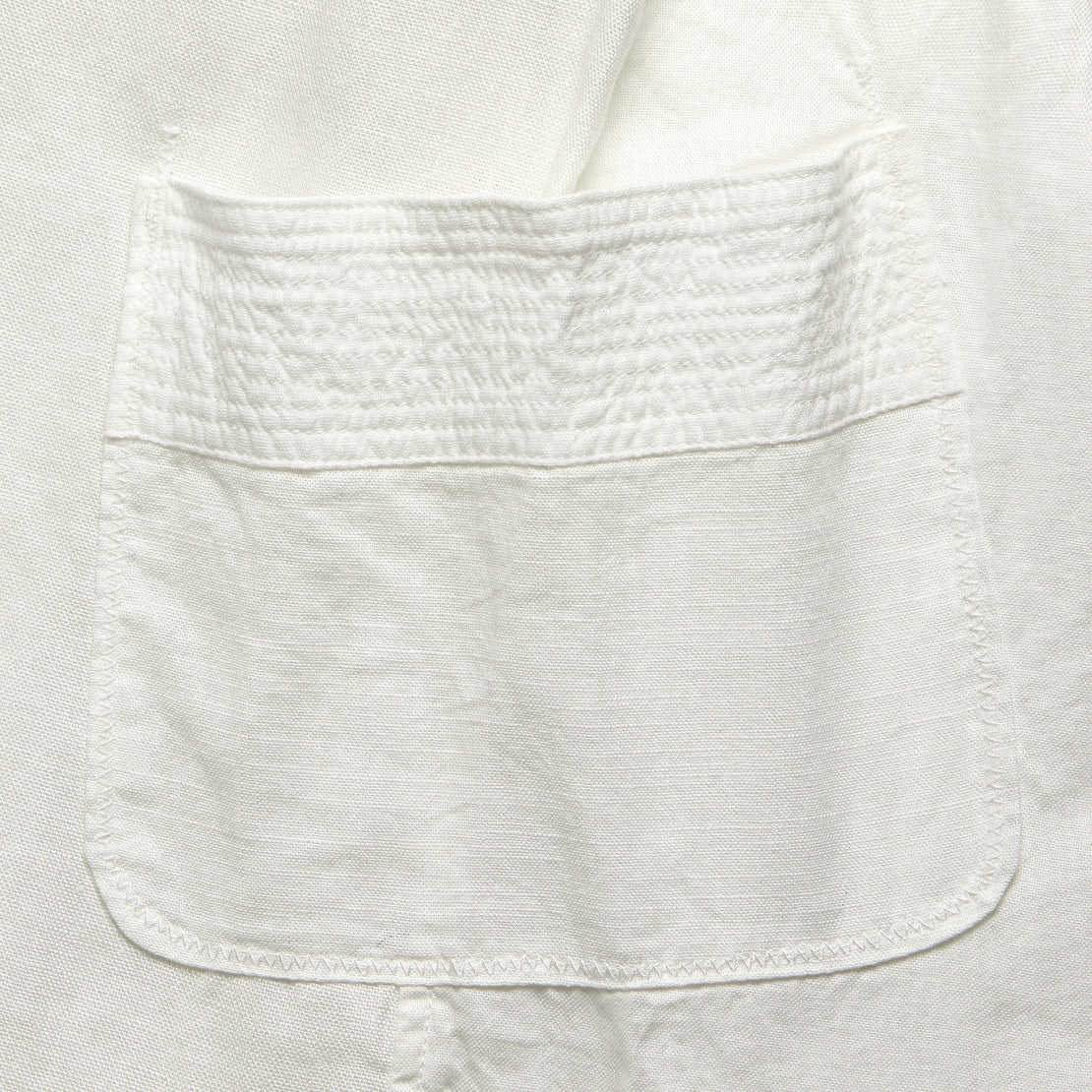 Cotton/Linen Patchwork Katmandu Shirt - White