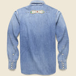 Botanical Denim Studs Western Shirt - Indigo - Kapital - STAG Provisions - Tops - L/S Woven - Other Pattern