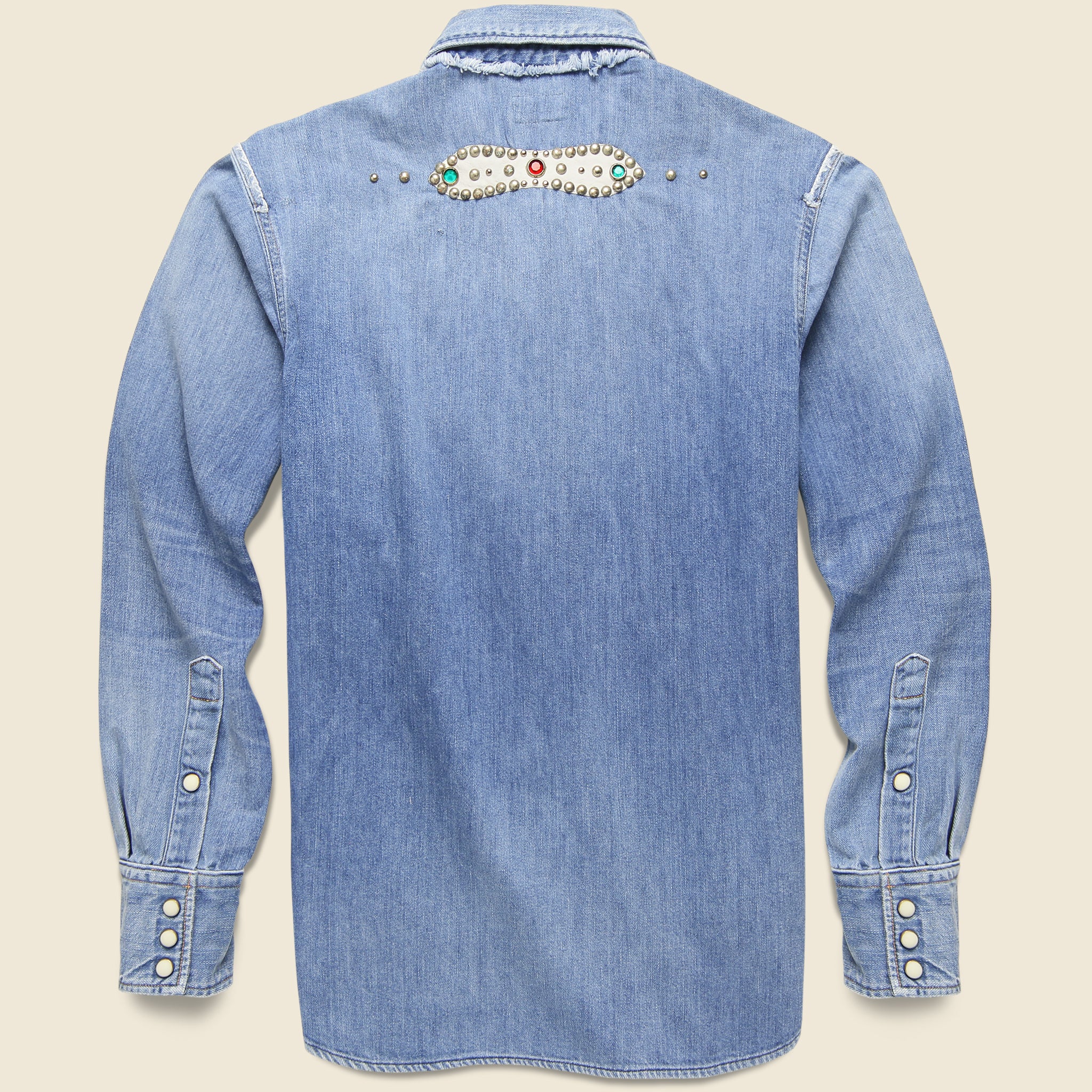 Botanical Denim Studs Western Shirt - Indigo - Kapital - STAG Provisions - Tops - L/S Woven - Other Pattern