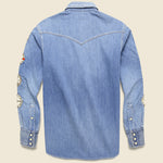 Dot Sleeve Denim Studs Western Shirt - Indigo - Kapital - STAG Provisions - Tops - L/S Woven - Other Pattern