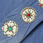 Dot Sleeve Denim Studs Western Shirt - Indigo - Kapital - STAG Provisions - Tops - L/S Woven - Other Pattern