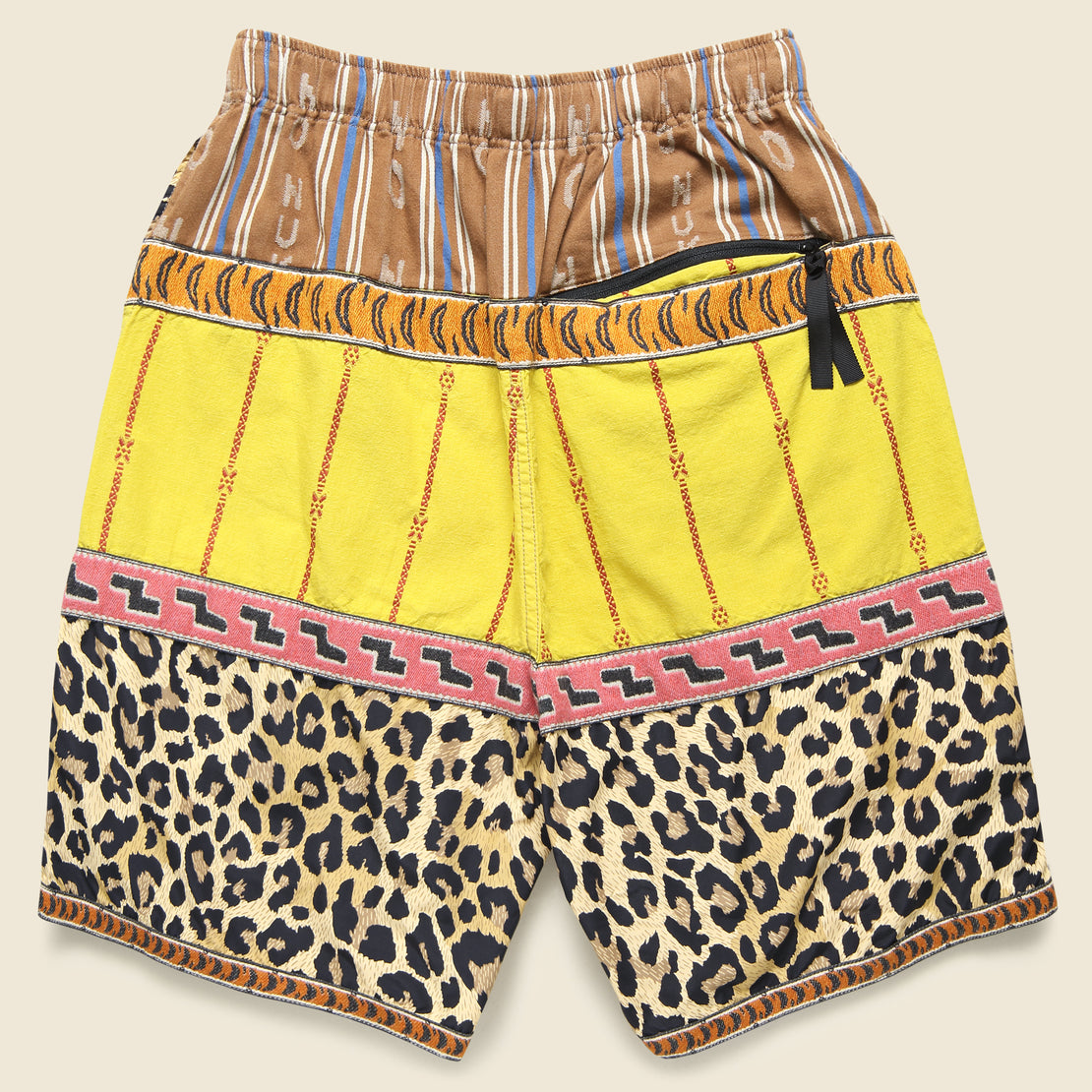 Crazy Patchwork Eco Baka Shorts - Yellow - Kapital - STAG Provisions - Shorts - Lounge
