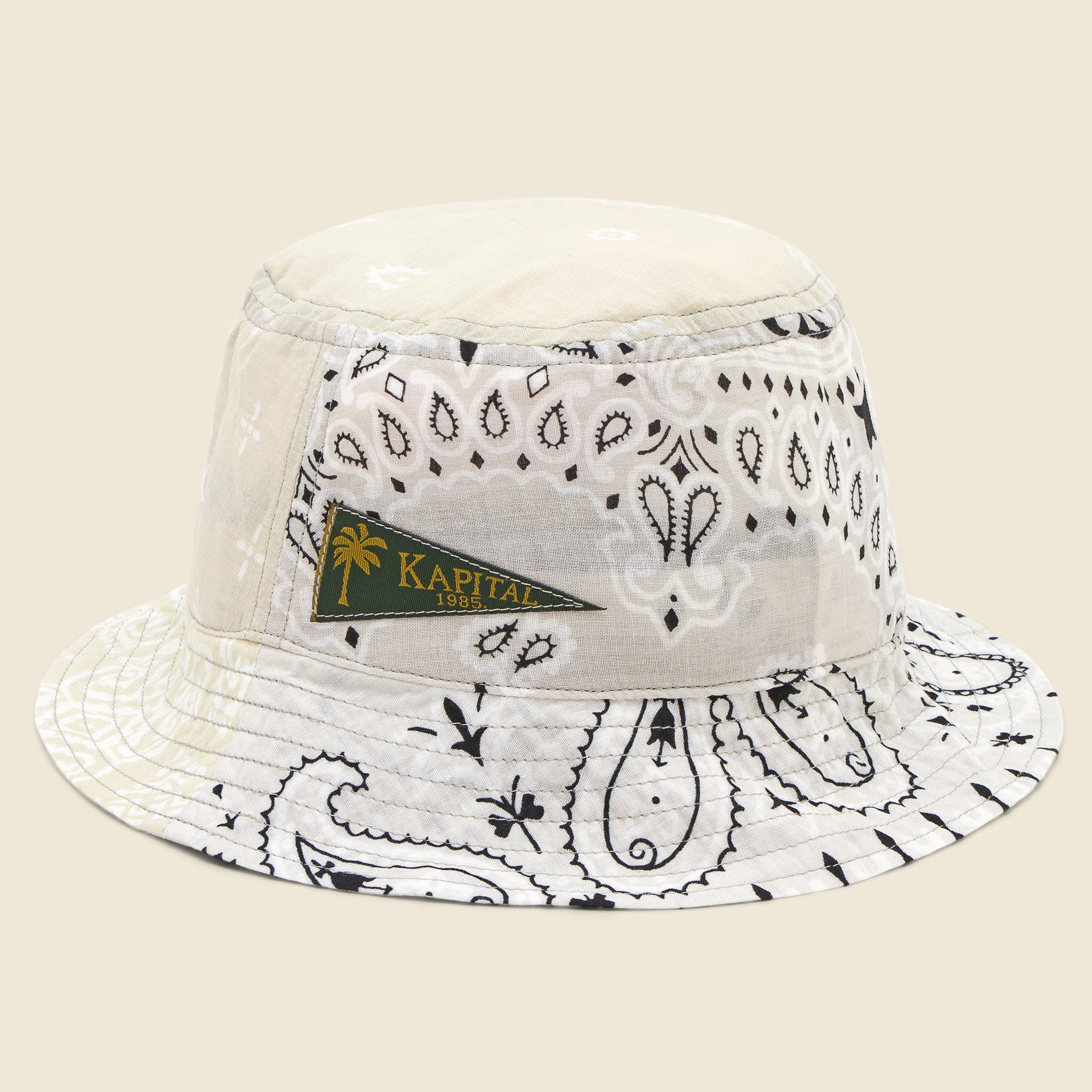 Bandana Patchwork Short Brim Bucket Hat - White - Kapital - STAG Provisions - Accessories - Hats