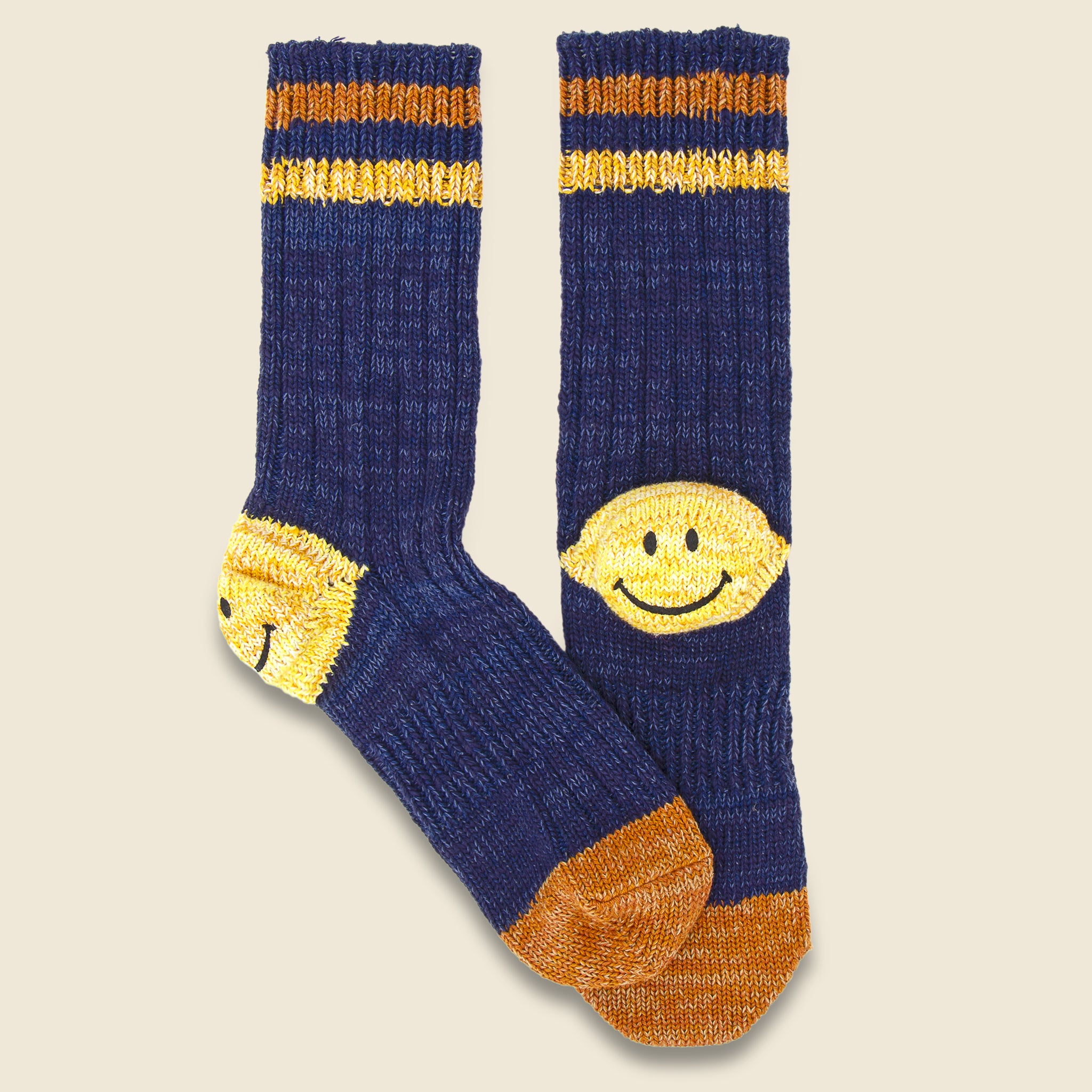 60 Yarns Grandrelle Ivy Smilie Heel Hold Socks - Navy - Kapital - STAG Provisions - Accessories - Socks