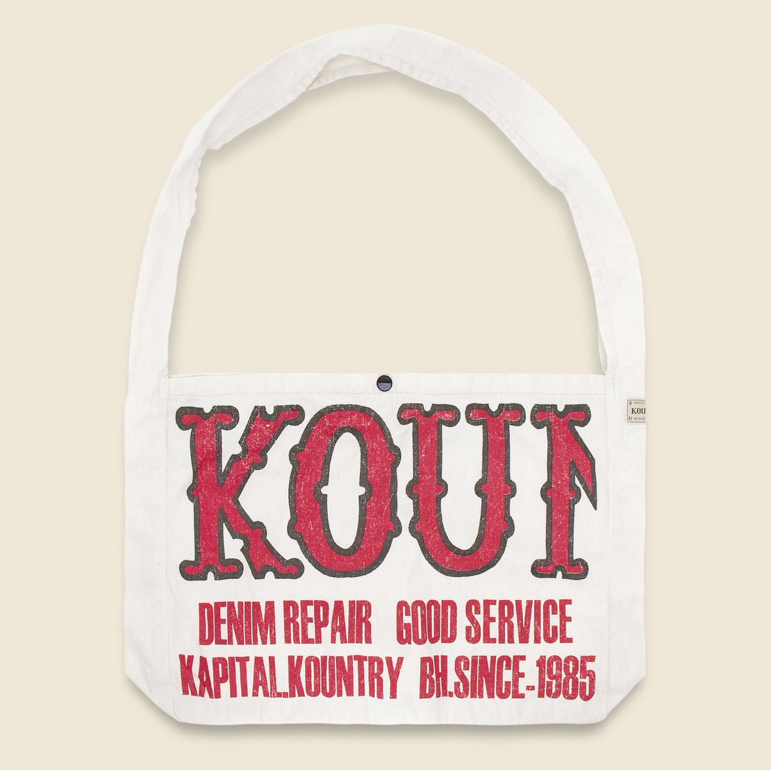 KAPITAL KOUNTRY メッセンジャーバッグ Kountry Factory Cotton Twill Book Bag - Ecru