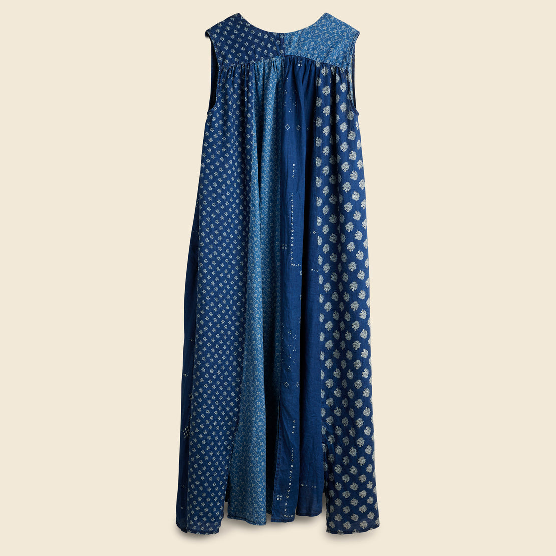 French Cloth Linen Lamp Dress - Indigo