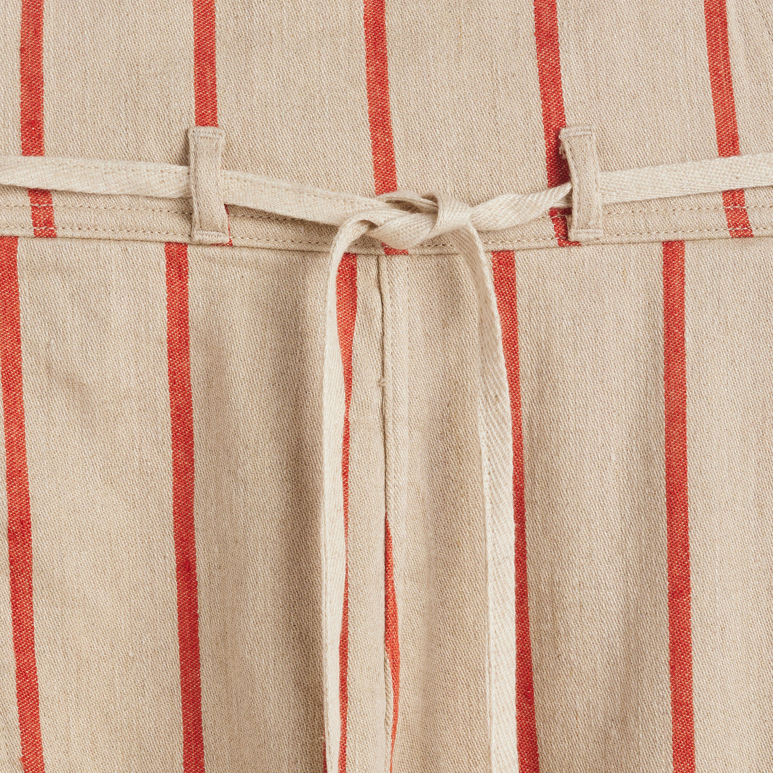 Linen Phillies Stripe Welder Overall - Ecru/Red
