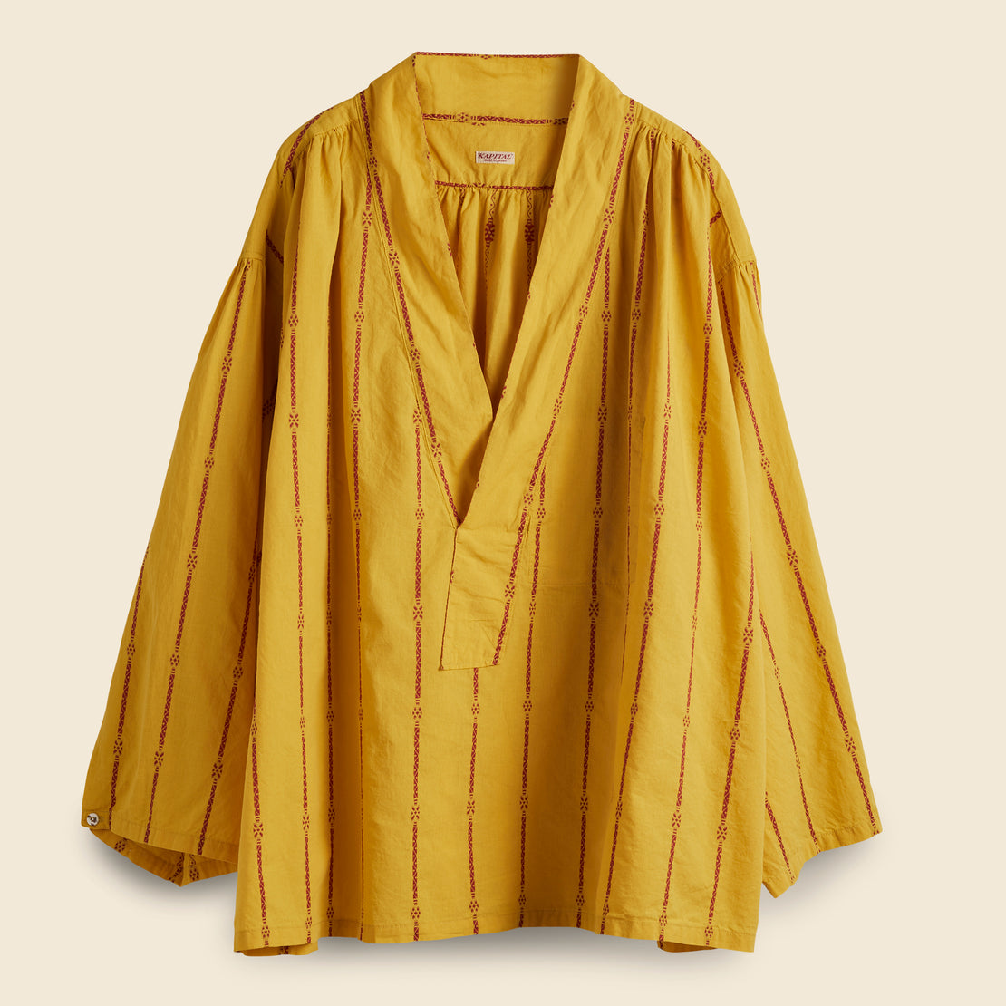 Kapital Cotton Linen Siam Stripe Kenka Shirt - Yellow