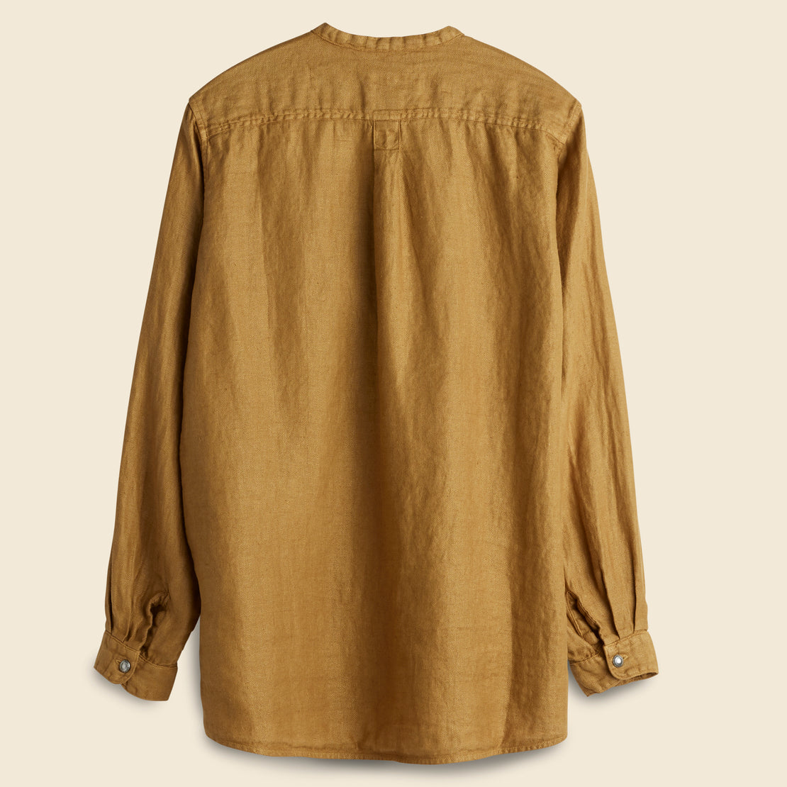 Gauze Linen Herringbone Penny Shirt - Gold