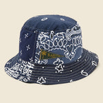 Bandana Patchwork Short Brim Bucket Hat - Purple/Navy - Kapital - STAG Provisions - Accessories - Hats