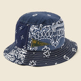 Bandana Patchwork Short Brim Bucket Hat - Purple/Navy - Kapital - STAG Provisions - Accessories - Hats