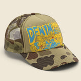 Camo DENIM MEN LOVES CATS Truck Cap - Yellow - Kapital - STAG Provisions - Accessories - Hats