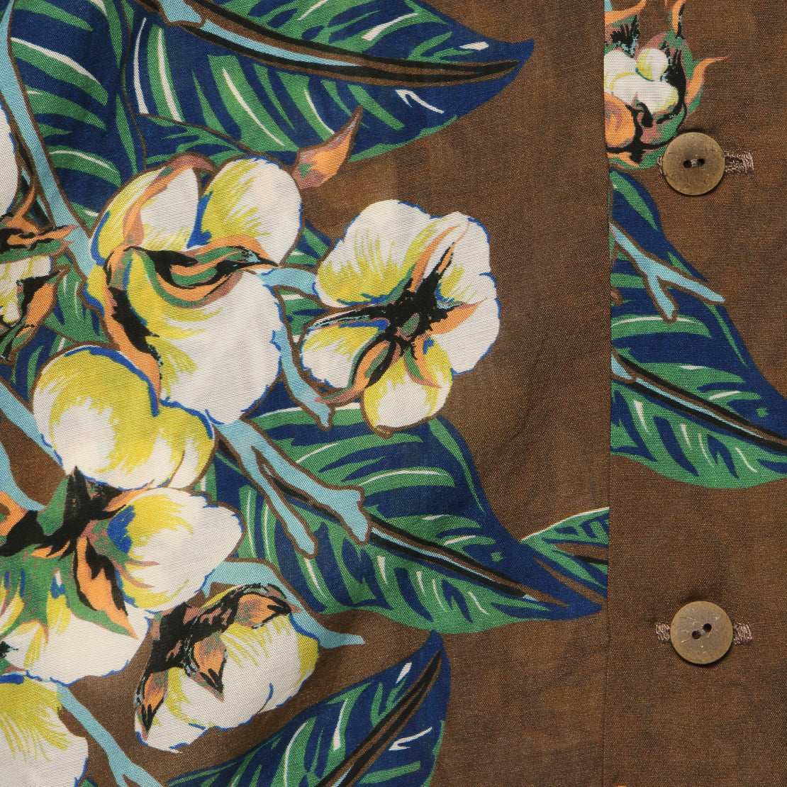 Flower Wrangle Collar Aloha - Brown - Kapital - STAG Provisions - Tops - S/S Woven - Floral