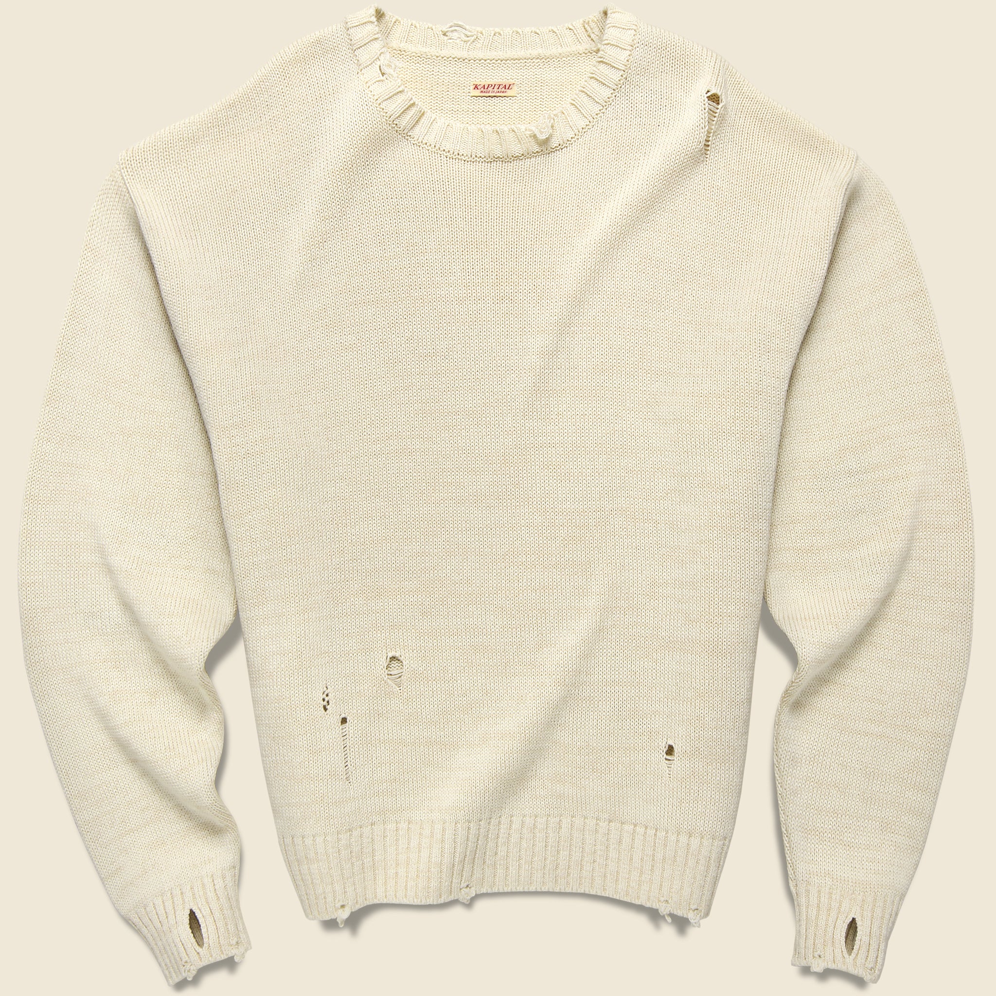 Rainbowy Patch Crew Sweater - Ecru - Kapital - STAG Provisions - Tops - Sweater